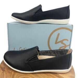 LifeStride Arch Support Neon Women's Slip on Flats Black Loafers Women's 8.5 W